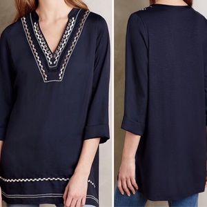 Anthropologie Dolan Grand Bazaar Navy Tunic Top